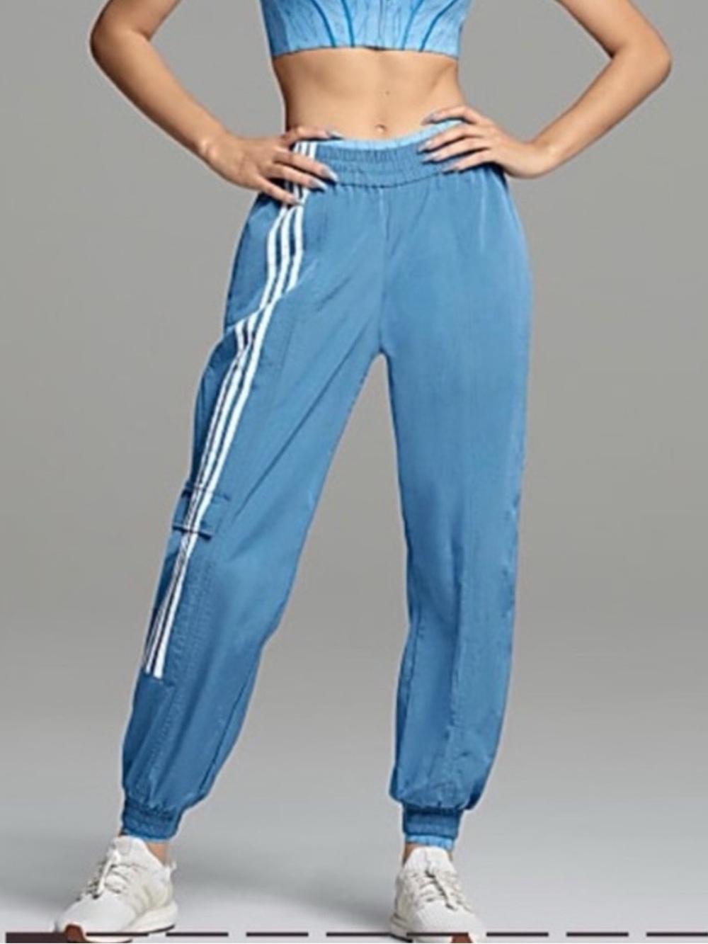 adidas x Blue Ivy Blue Track Joggers with White Stripes | S
